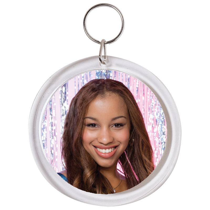 Snap-in Circle Clear Photo Keychains