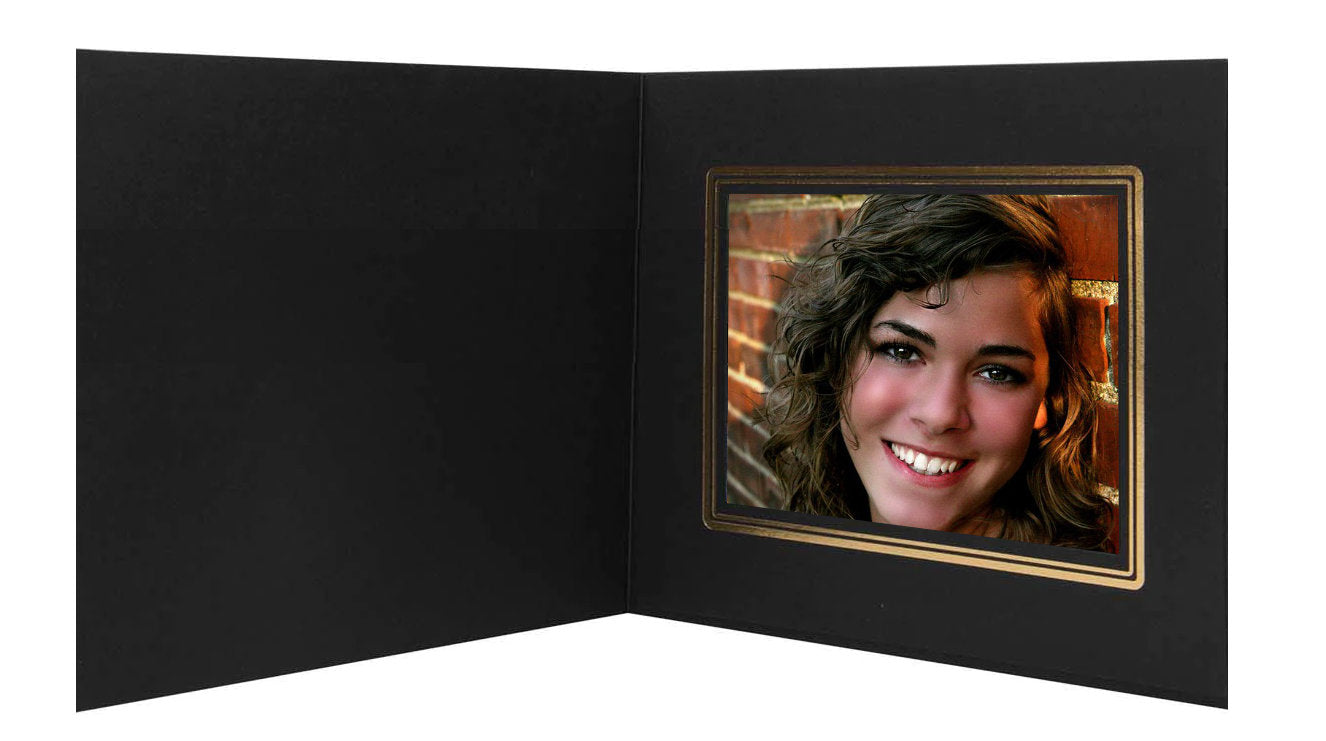 Chelsea Black Cardboard Horizontal Photo Folders