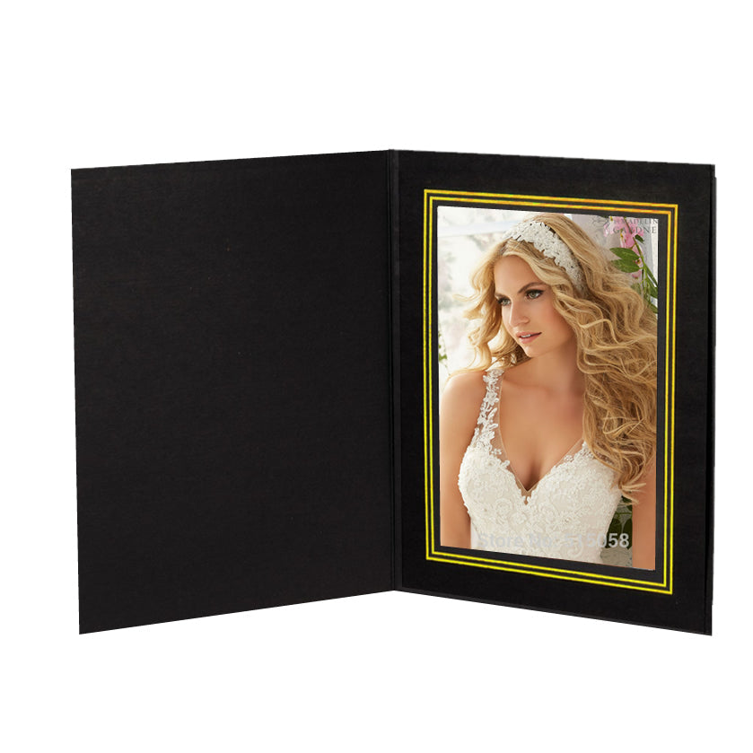 Chelsea Black Cardboard Vertical Photo Folders