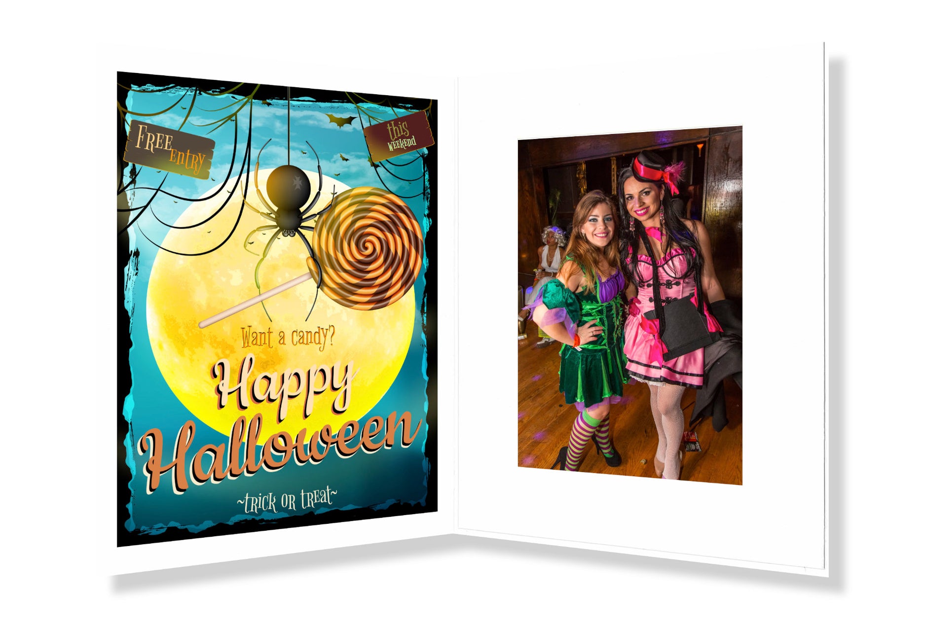 Halloween 4x6 Photo Folder - Spooky Night Yellow Moon - Pack of 25
