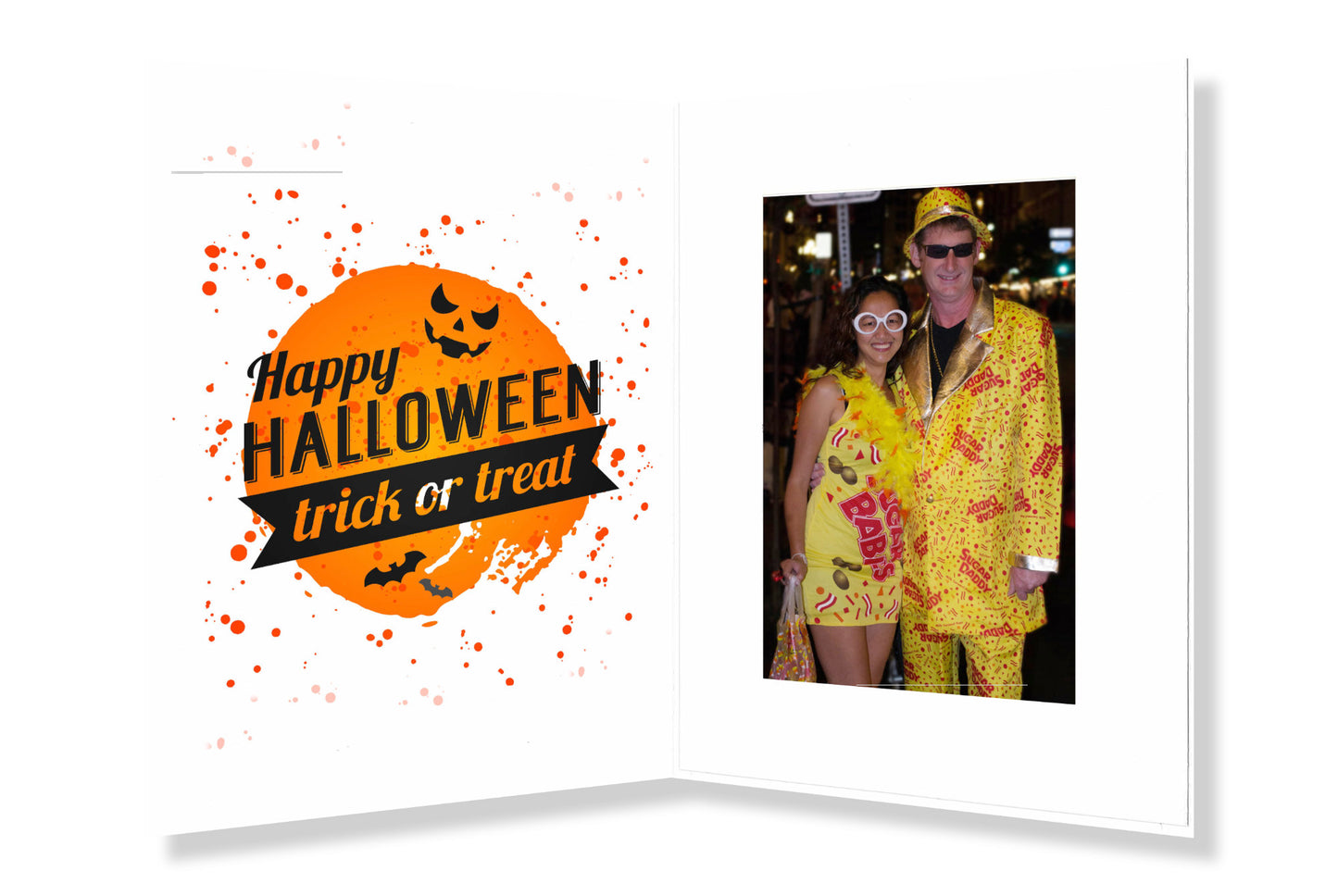 Halloween 4x6 Photo Folder - Featuring Orange Moon Happy Halloween Graphic - Pack of 25