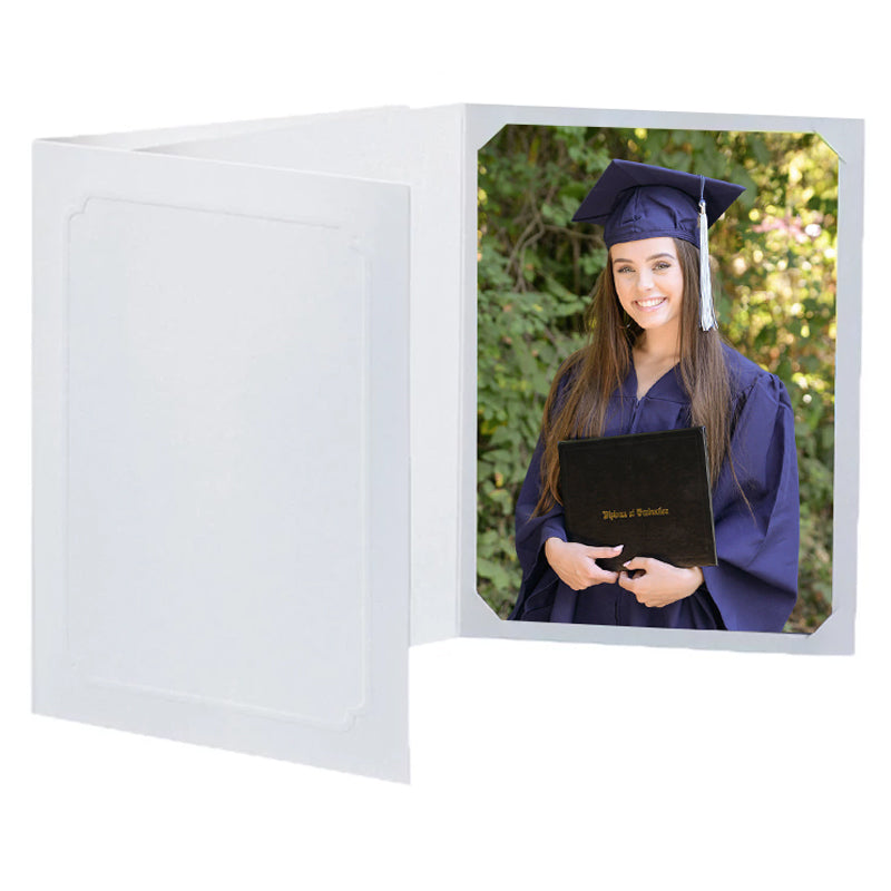 68/46 TAP Cut Corner White Embossed Photo Folders