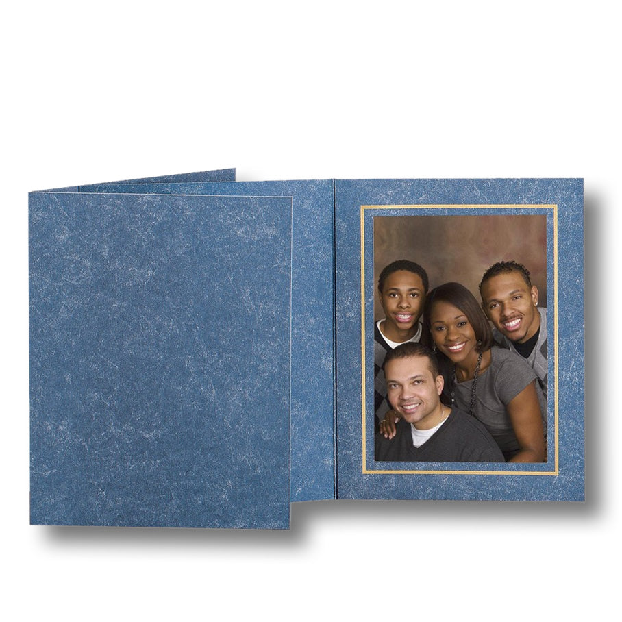 TAP Capri Blue with Gold Foil Trim Photo Folders (sold 5/pack)