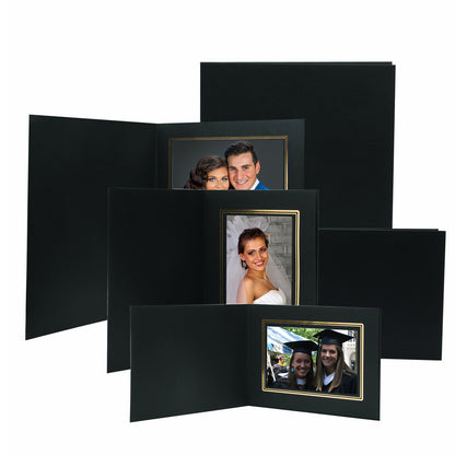 Premium Chelsea Black Cardboard 4x6 5x7 Photo Folders