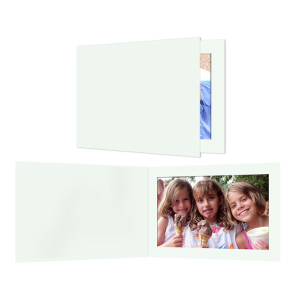 6x4 horizobntal white photo folders