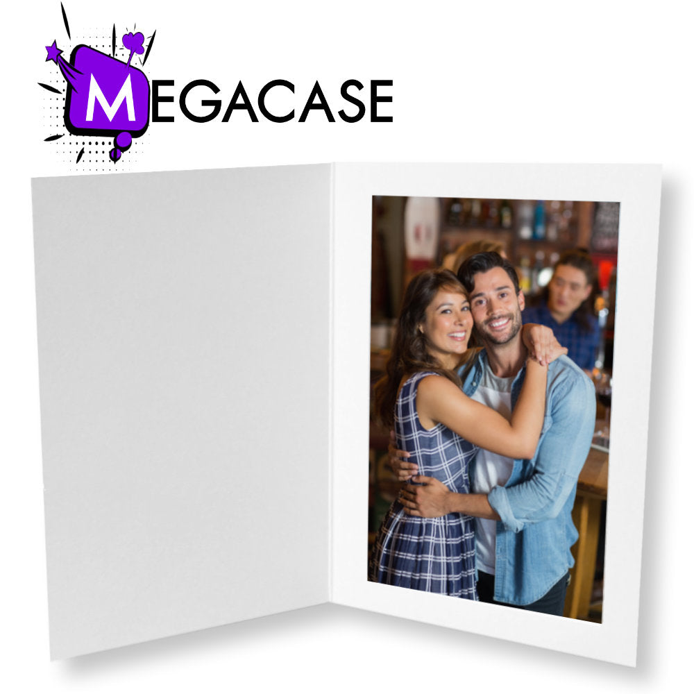MEGACASE 4x6 Smooth White Photo Folders (Case of 1000)