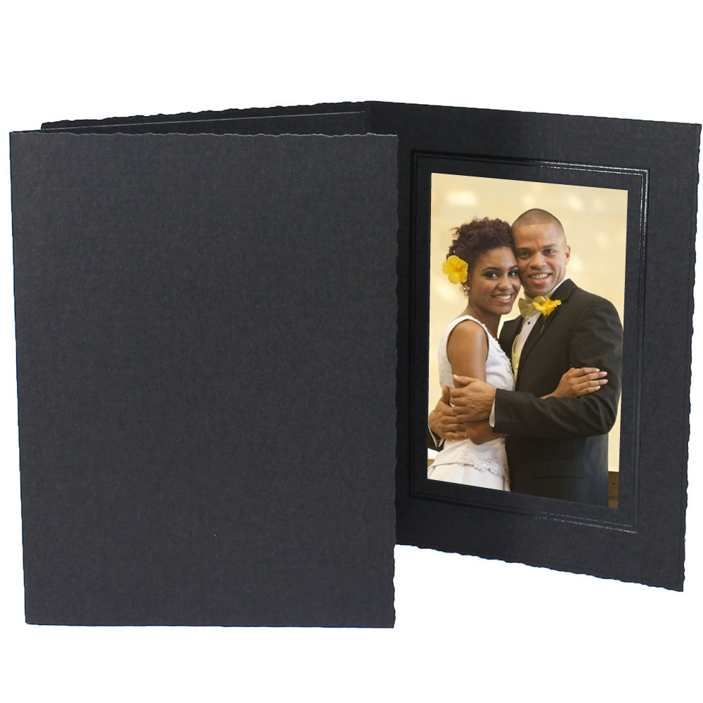 Regal Black with Black Foil Trim Photo Folders