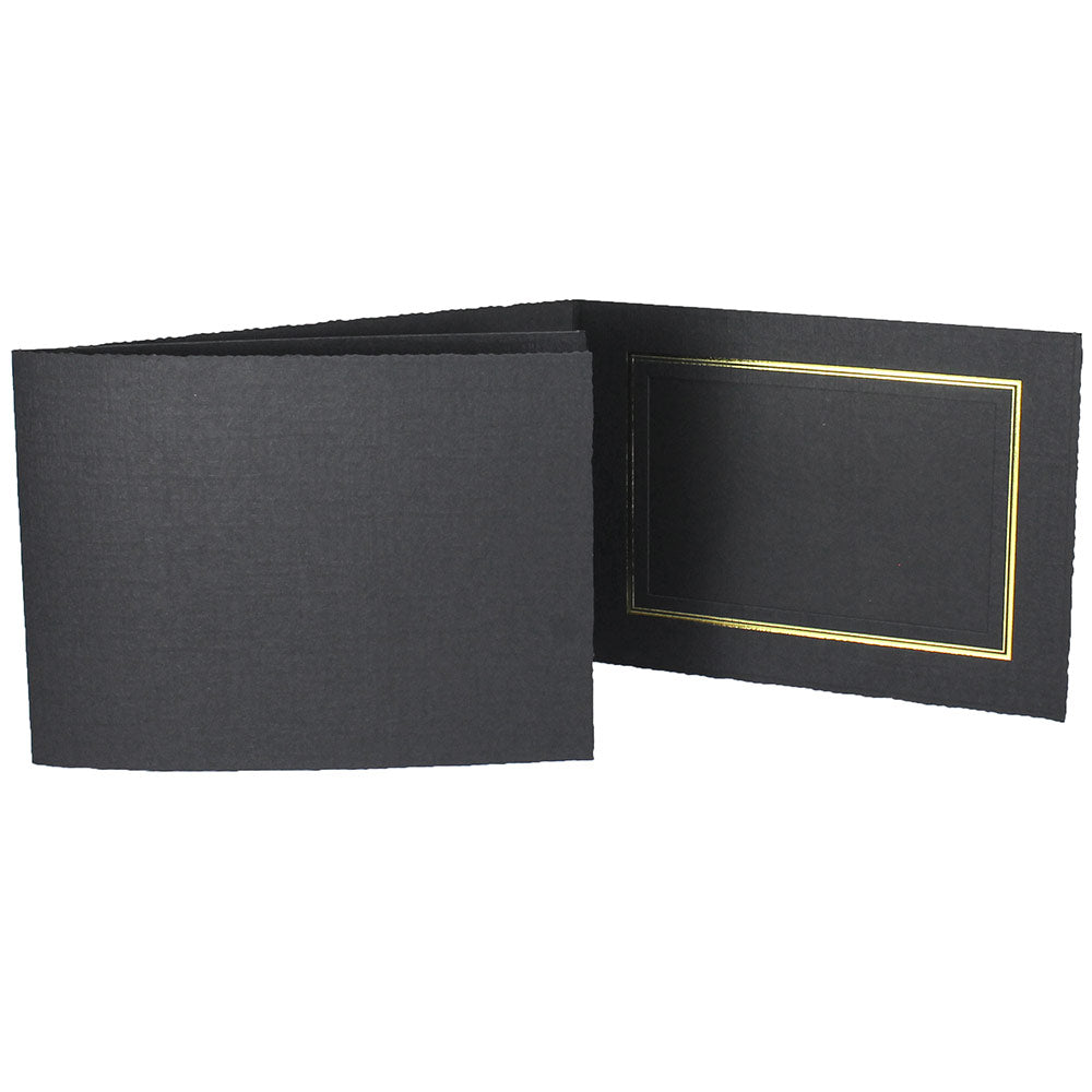 Royale Black with Gold Foil Trim Photo Folders