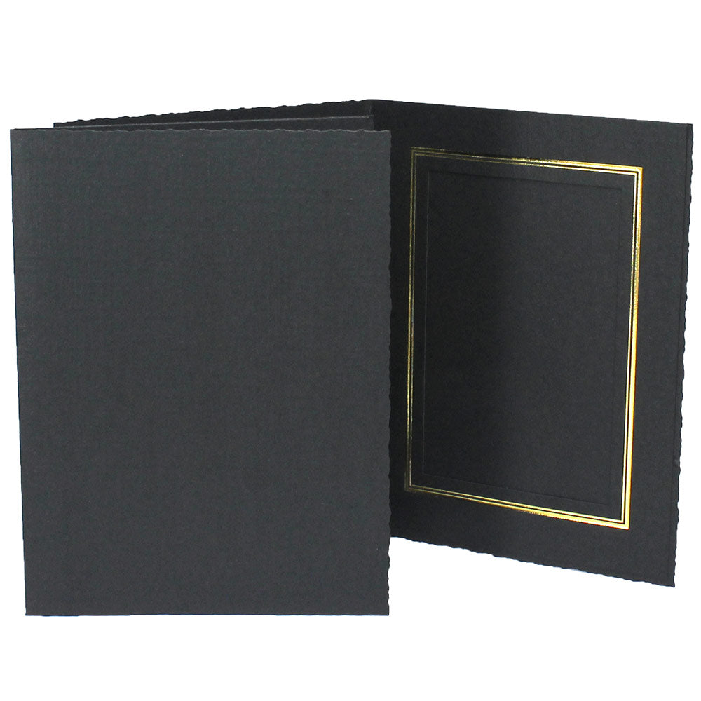 Royale Black with Gold Foil Trim Photo Folders